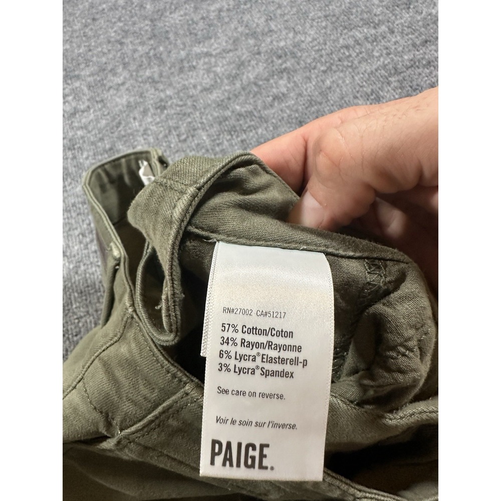 Paige Women's 27 Carly Cargo Wide Leg Ivy Green Pants - Picture 6 of 12